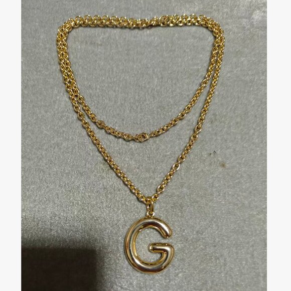 Roxanne Assoulin The Very Big Puffy Initial Necklace with Charm B/D/E/G/H - Picture 9 of 10